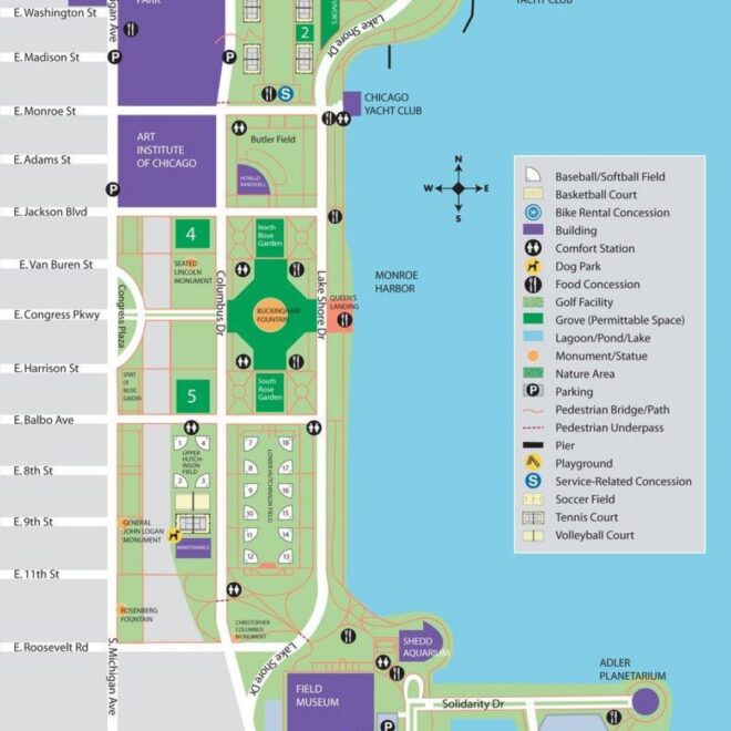 Map Of Grant Park Chicago