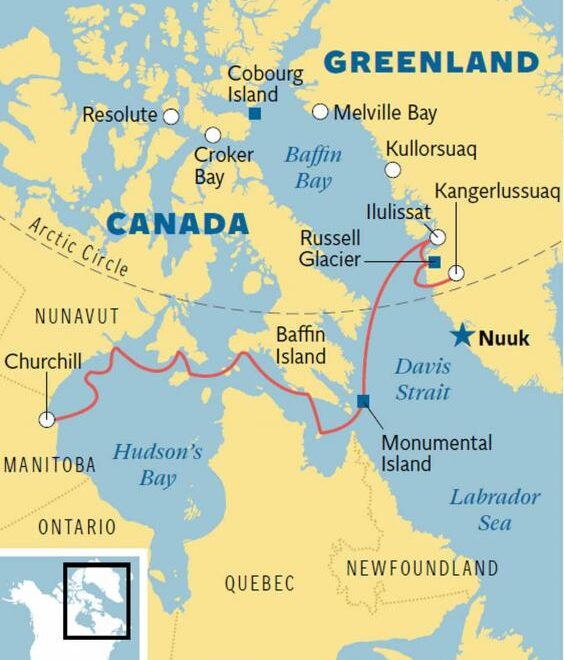 Map Of Greenland And Canada