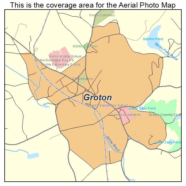 Aerial Photography Map of Groton, MA Massachusetts
