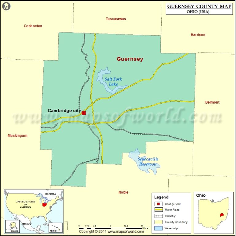 Map Of Guernsey County Ohio