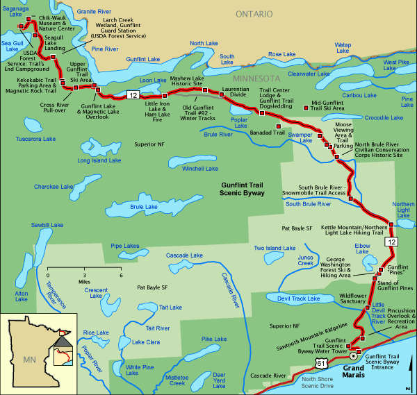 Map of Gunflint Trail