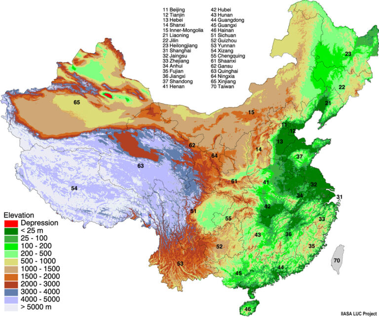 Map Of China Elevation