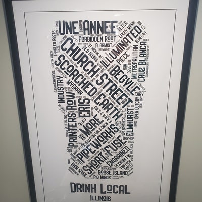 Cincinnati Breweries Map from Etsy