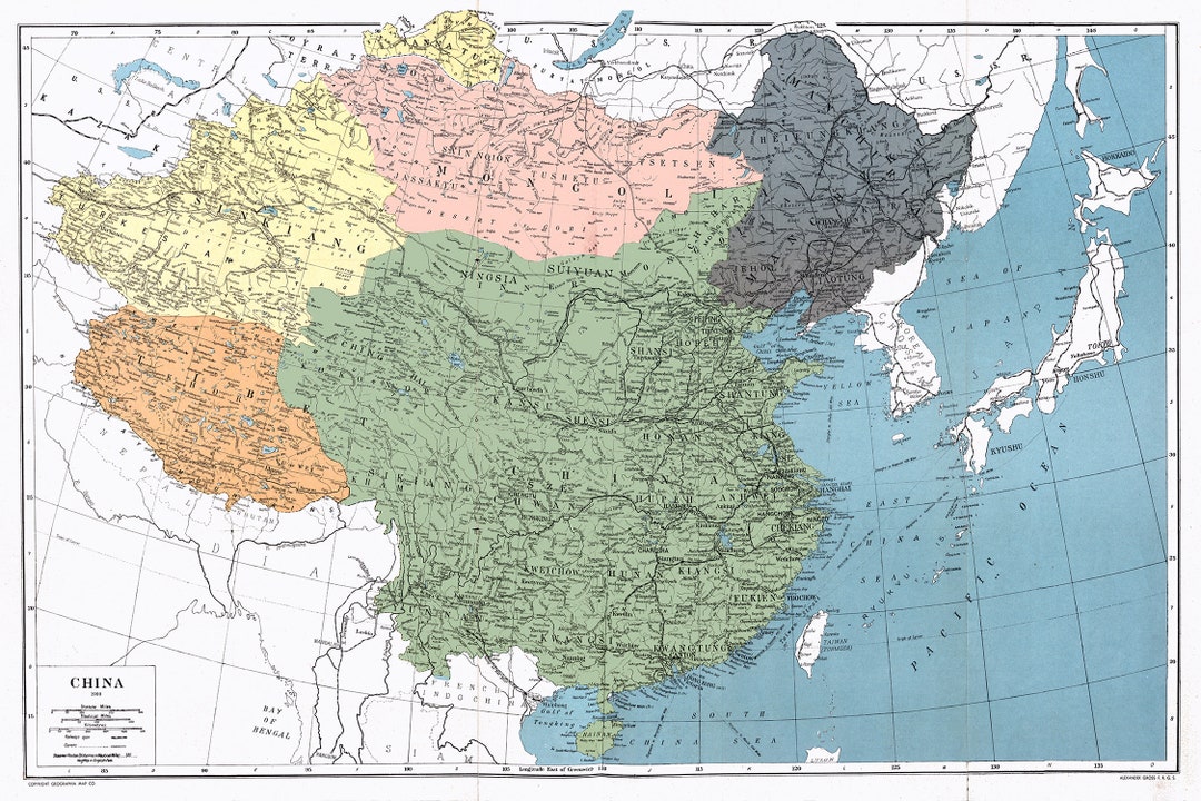 Etsy Map of China 1900