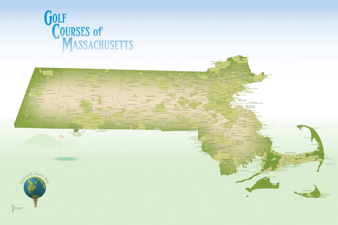 Map of Golf Courses in Massachusetts