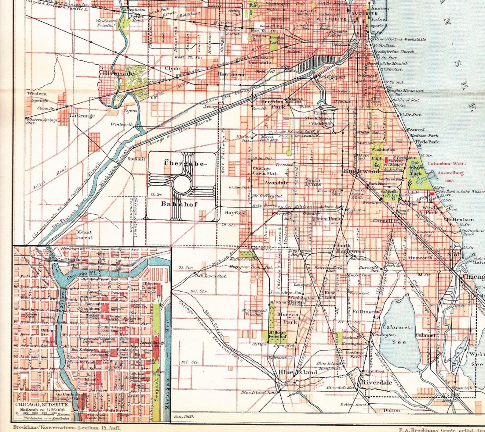 1900 City Map of Chicago Illinois on Etsy