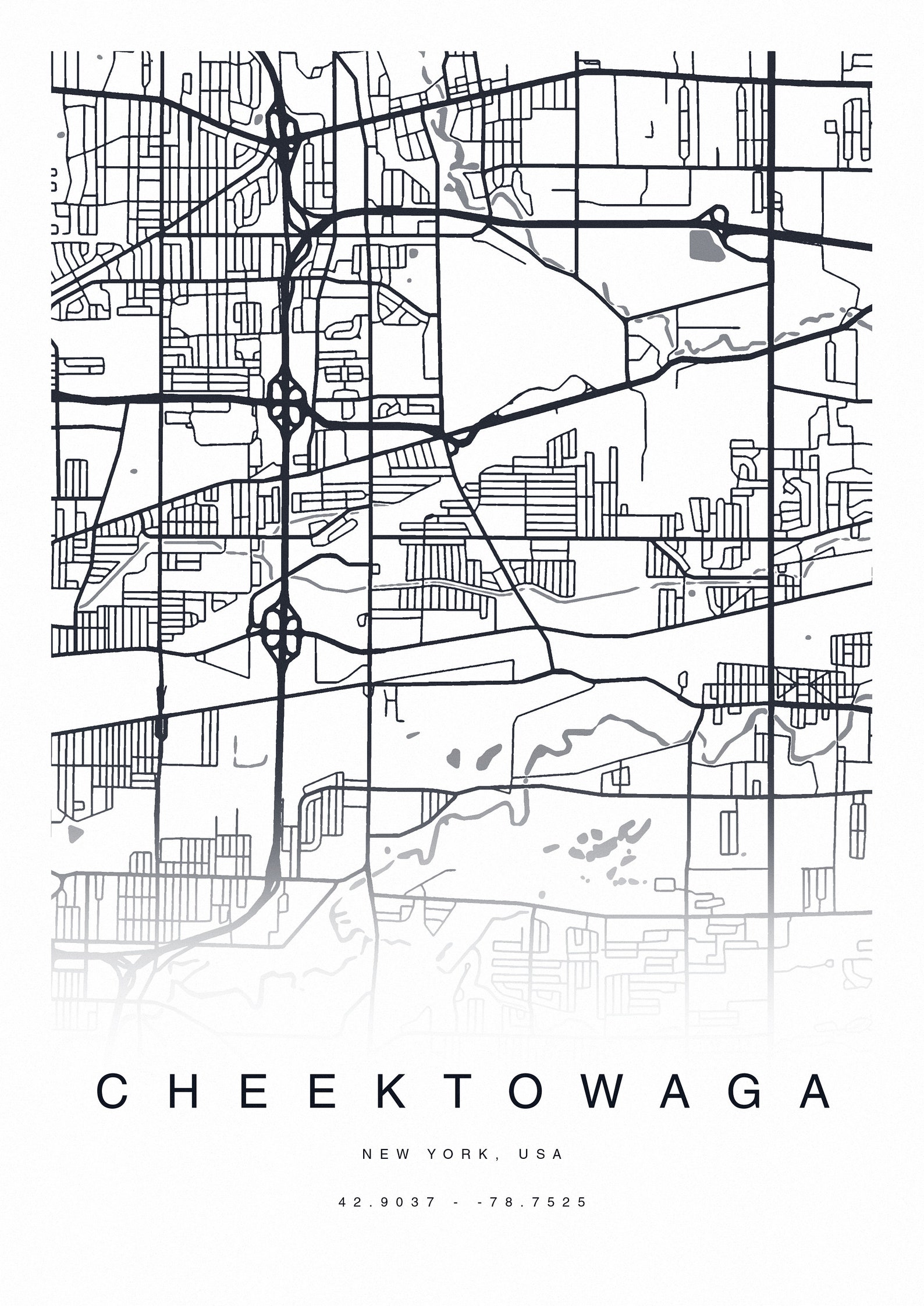 PRINTABLE Cheektowaga Map Print