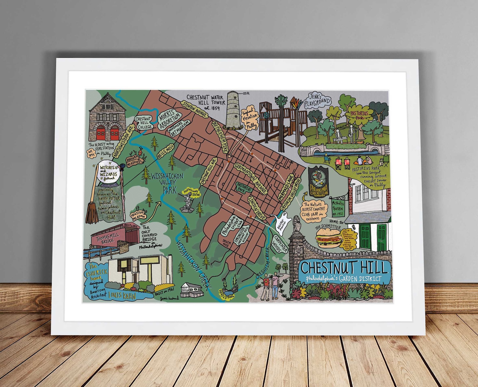 Map of Chestnut Hill Philadelphia Philly Neighborhood Map