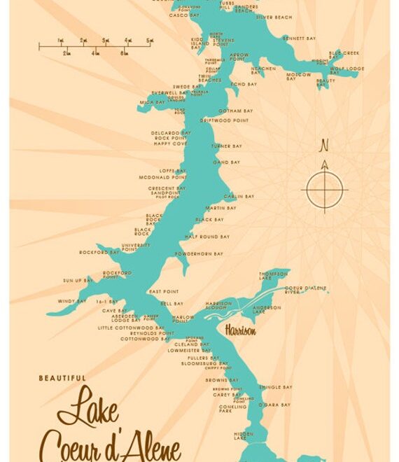 Map Of Coeur D’alene Lake Idaho