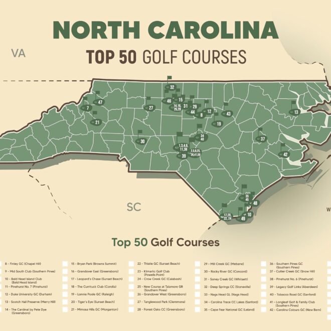 Map Of Golf Courses In North Carolina