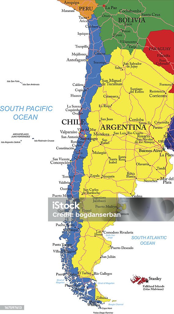 Illustrated Map Of Chile