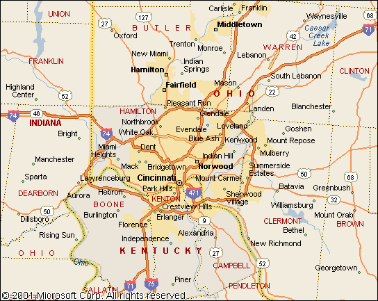 Cincinnati Map - ToursMaps.com