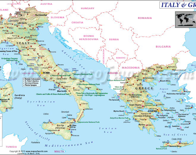 Map Of Greece And Italy