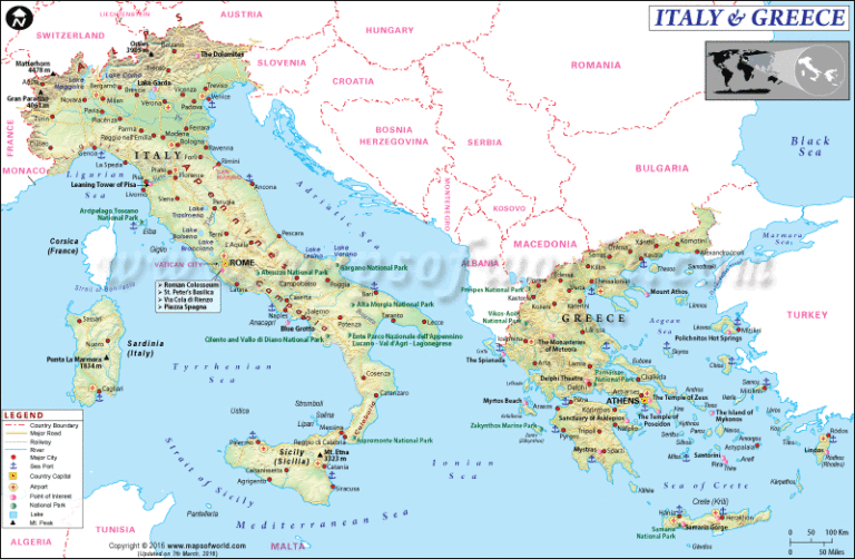 Map Of Greece And Italy