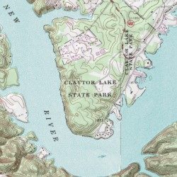 USGS Topographic Map of Claytor Lake State Park, Virginia