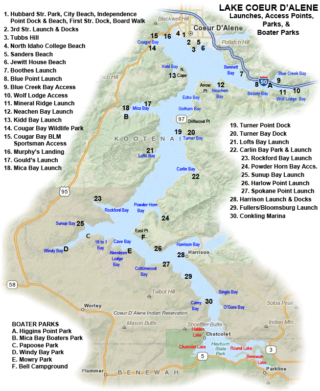 Lake Coeur d'Alene Map
