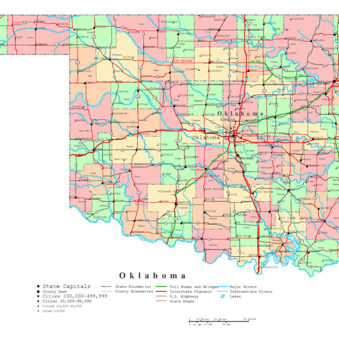 Map Of Cities And Towns In Oklahoma