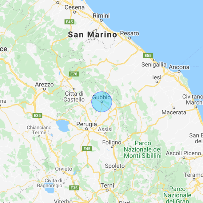 Map Of Gubbio Italy