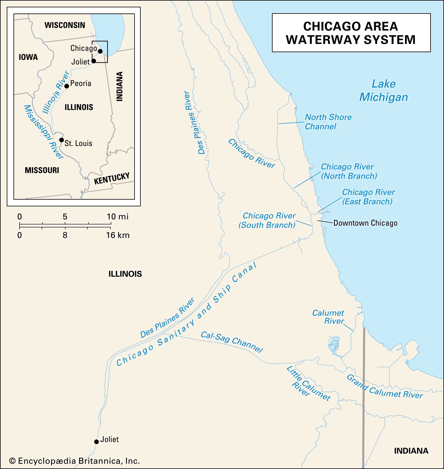 Chicago River historical map