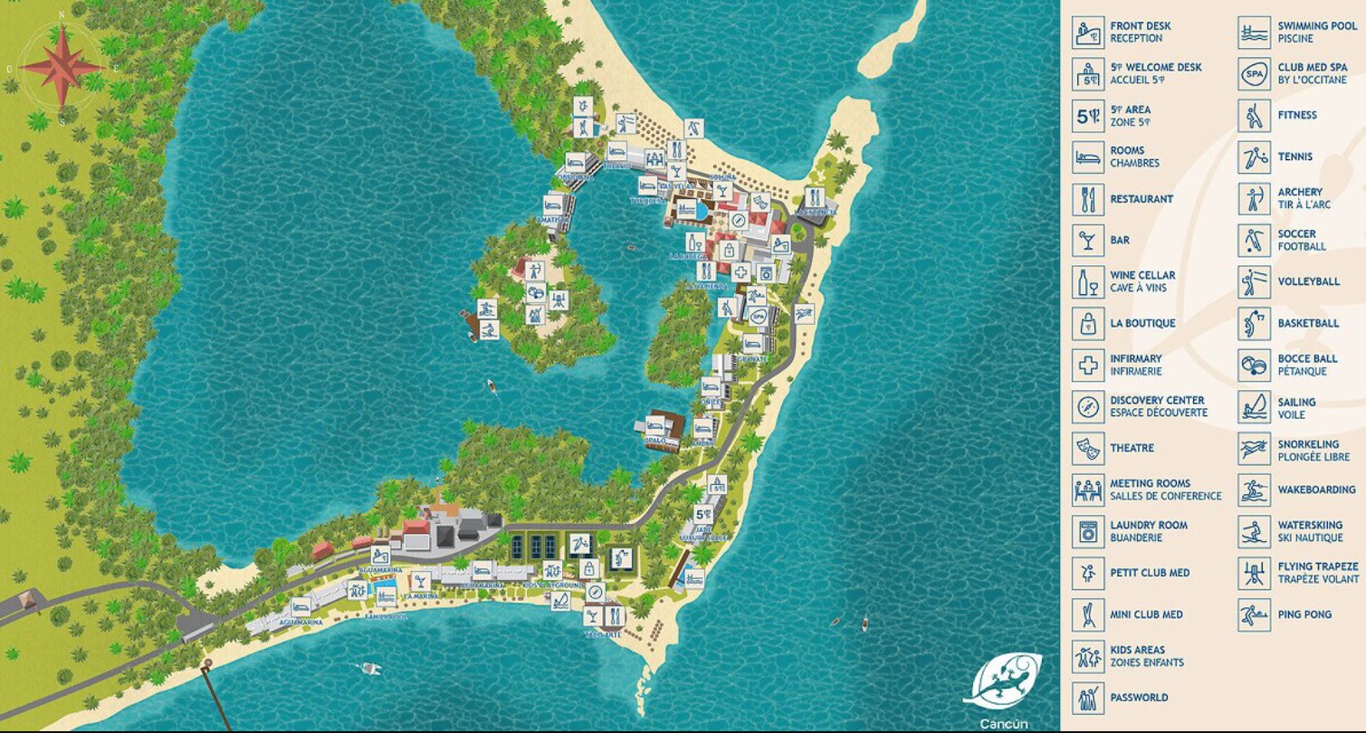 Resort Map | Club Med Cancun Yucatan | Cancun, Mexico