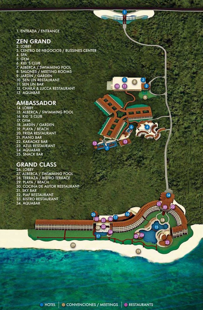 Resort Map of Grand Velas Riviera Maya