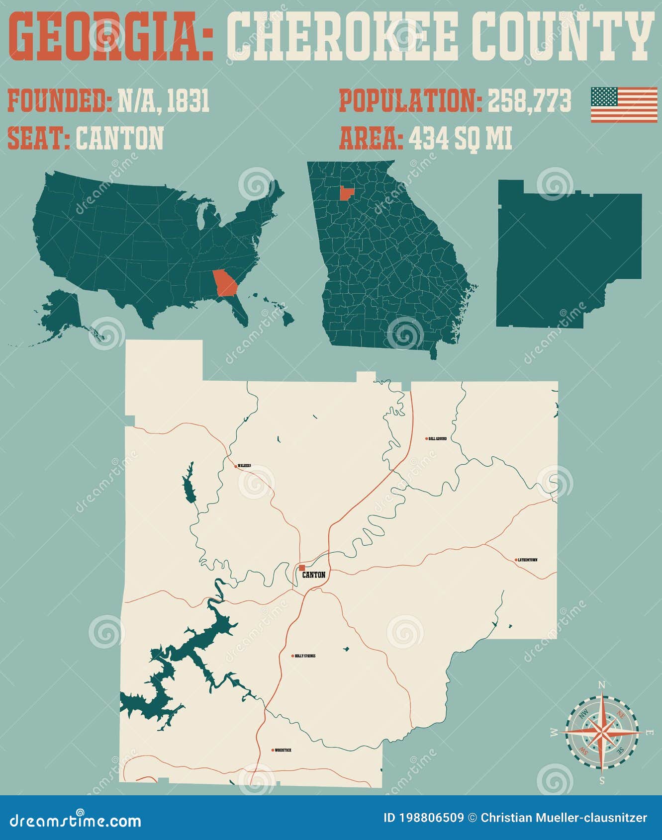 Cherokee County Map