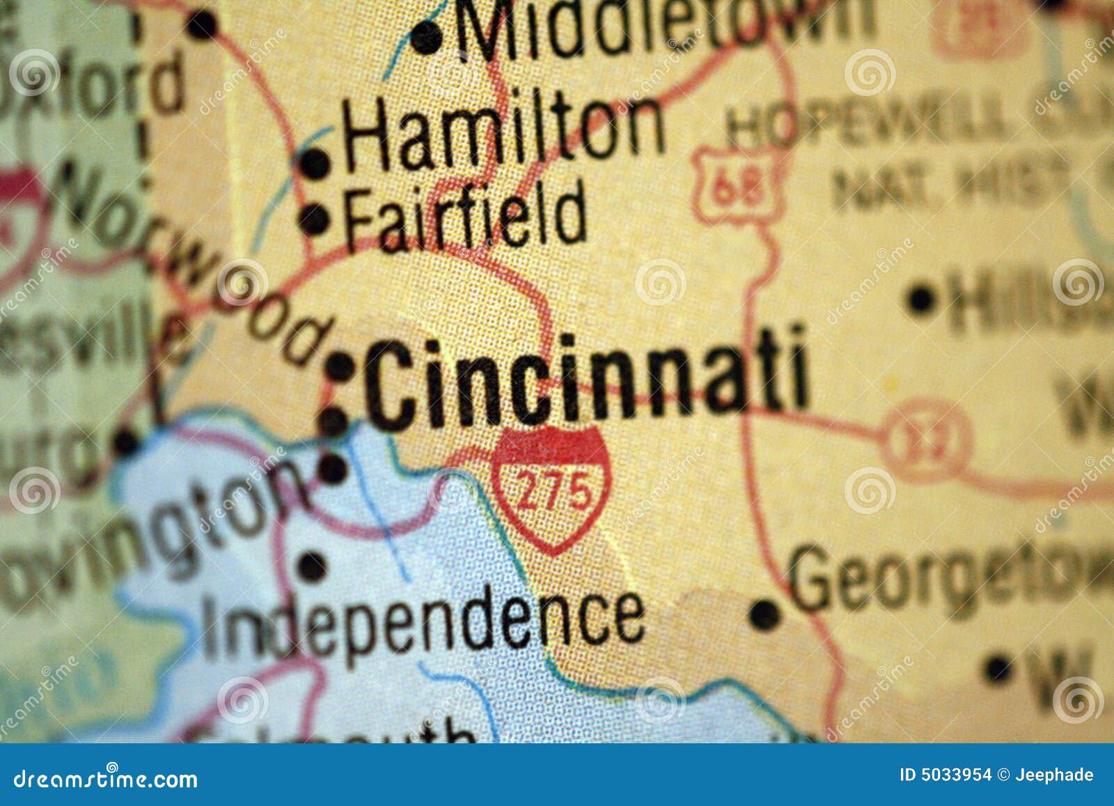 Map of Cincinnati Ohio