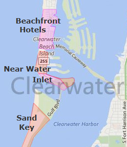 Clearwater Beach Beachfront Hotels Map