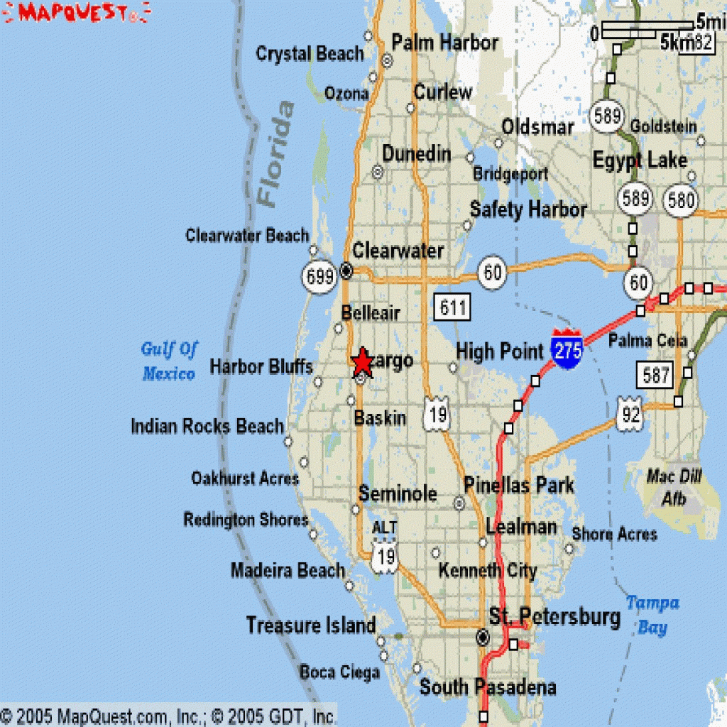 Map of Clearwater Florida and Surrounding Areas