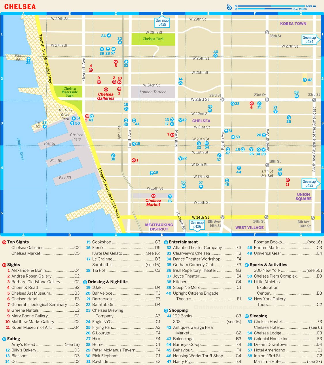 Map of Chelsea (Manhattan, New York City)