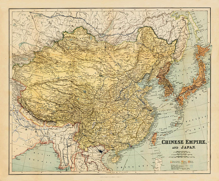 Map of China in 1900 by Andrew Fare