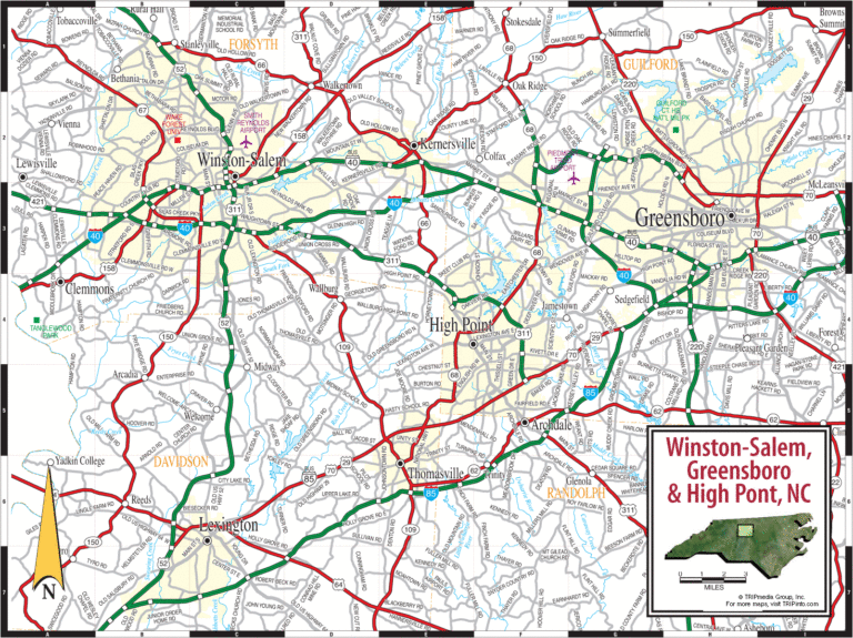 Map Of Greensboro Nc