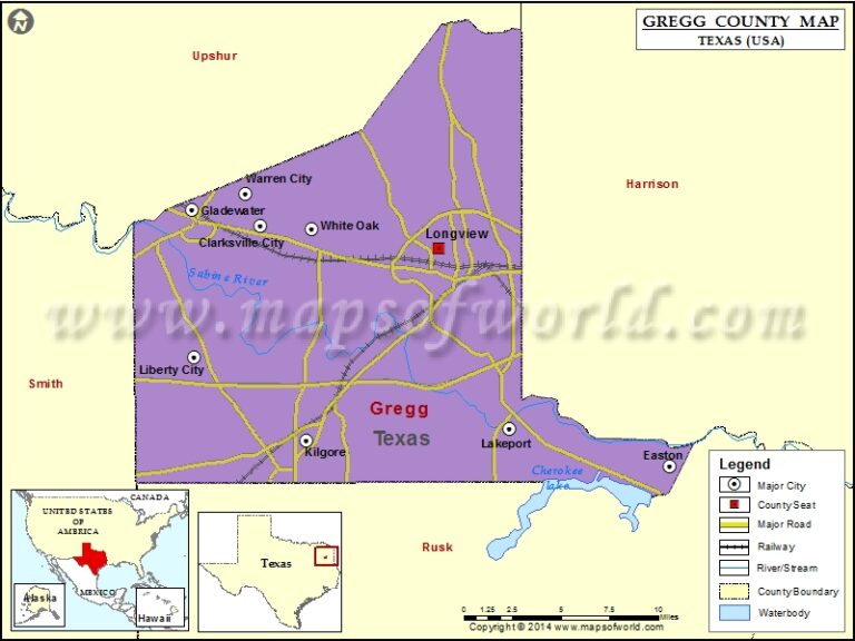 Map Of Gregg County Texas