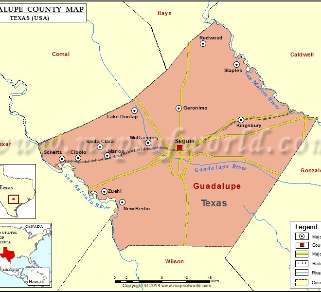 Map Of Guadalupe County