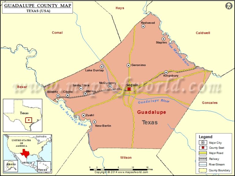 Map Of Guadalupe County