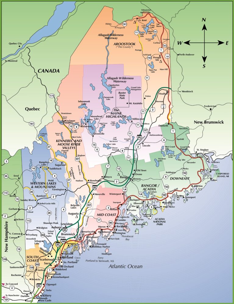 Map Of Coastal Towns In Maine