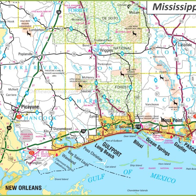 Map Of Gulf Coast Mississippi