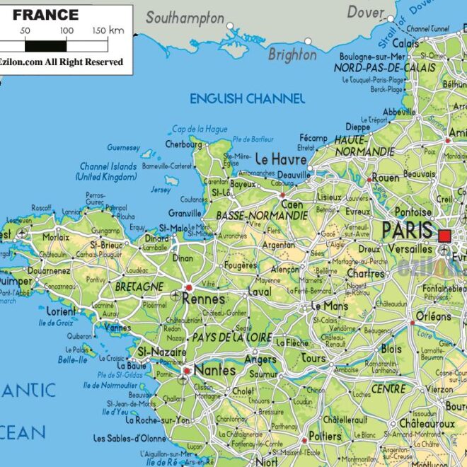 Map Of Coastal France