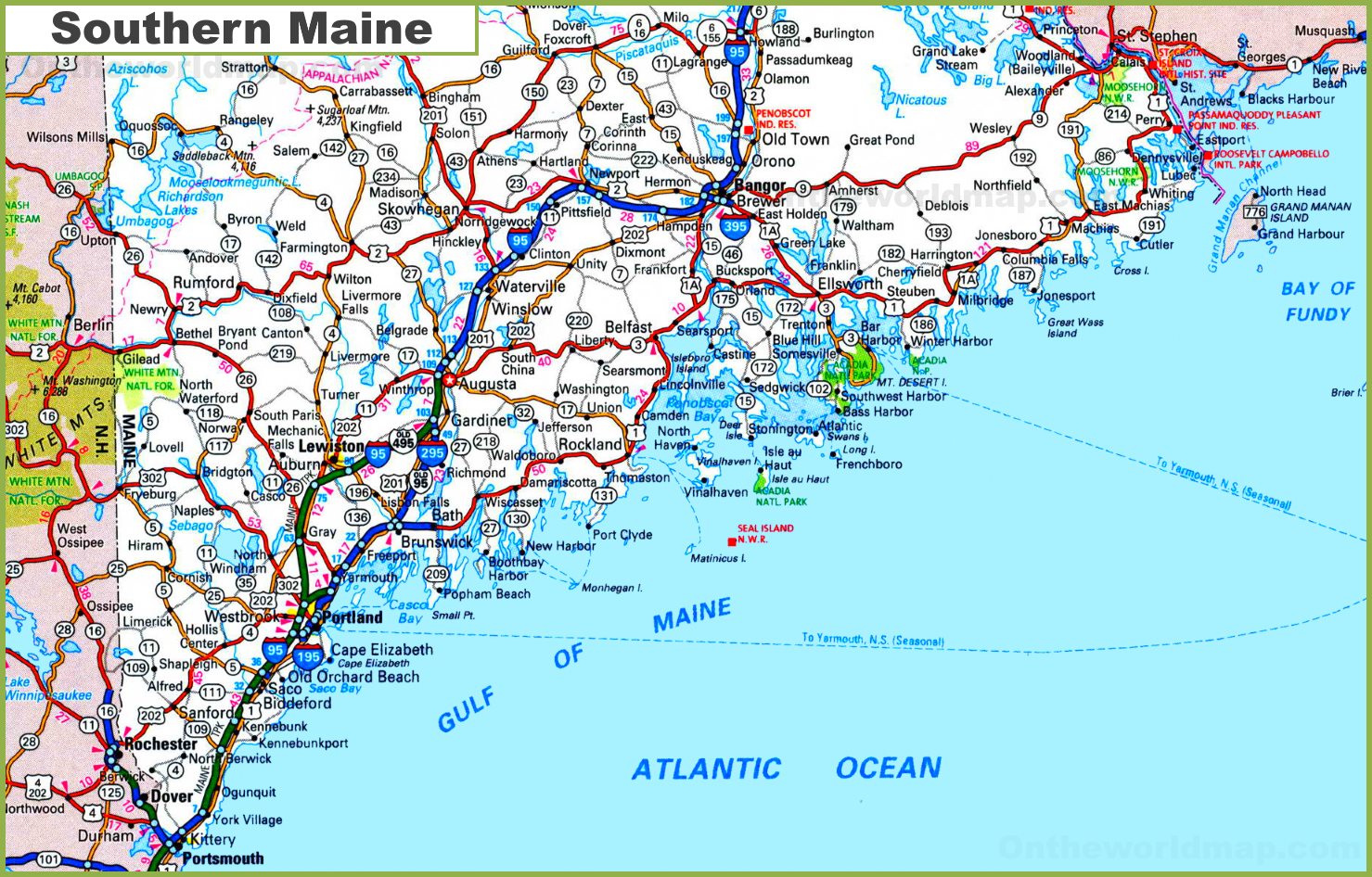 Detailed Map Of Maine Coast - United States Map