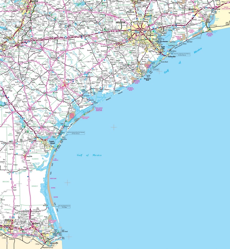 Map of Texas Coast