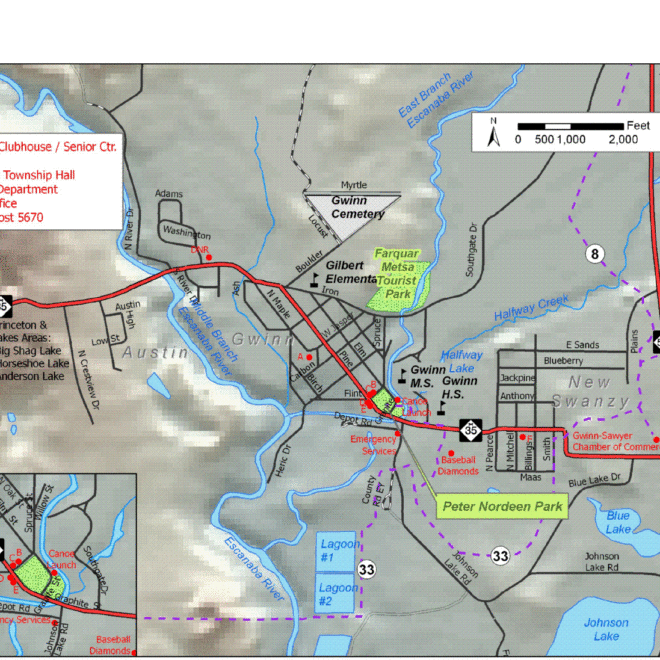 Map Of Gwinn Michigan