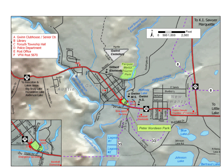 Map Of Gwinn Michigan