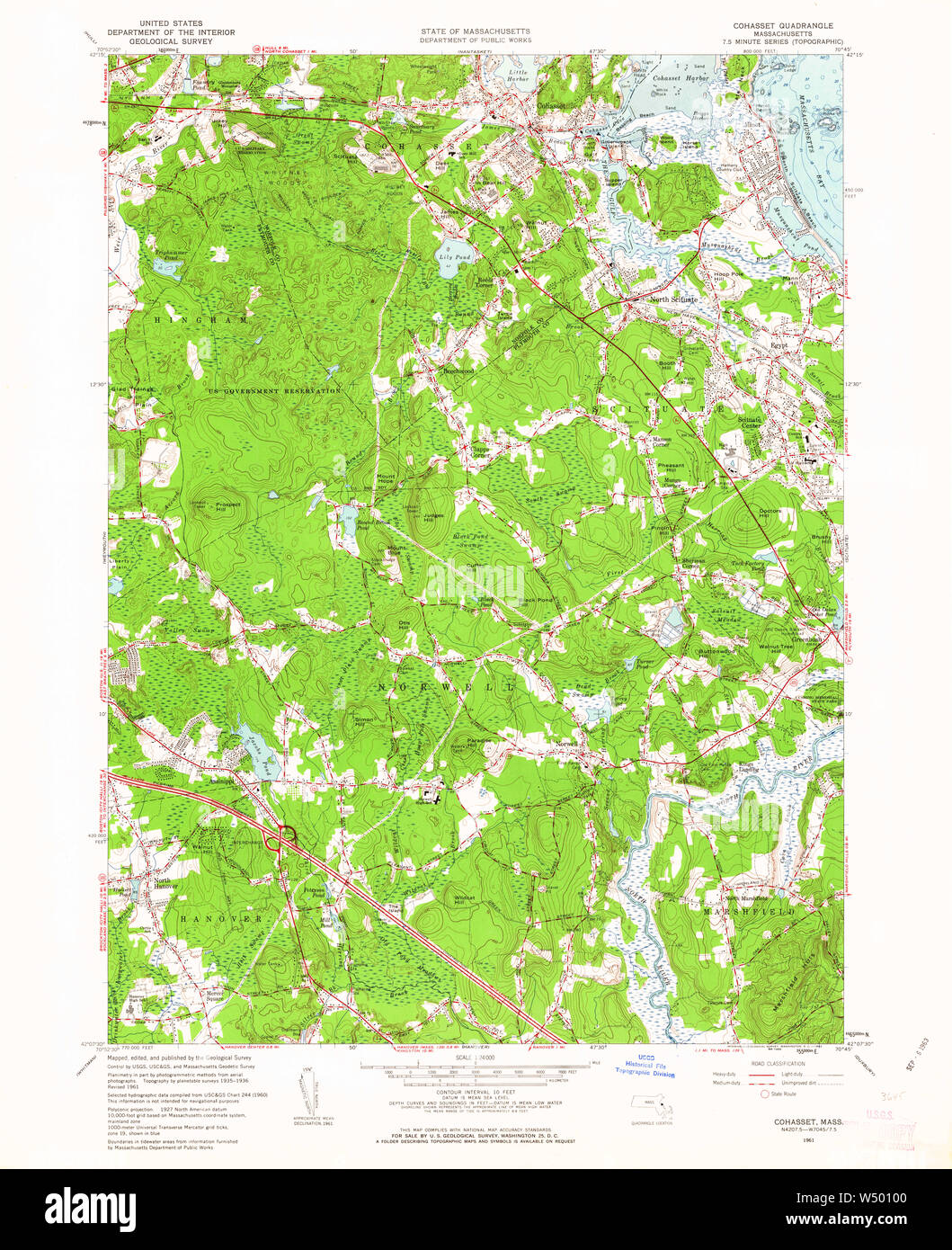 Topographical Map of Cohasset