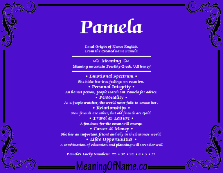What Is The Spiritual Meaning Of The Name Pamela