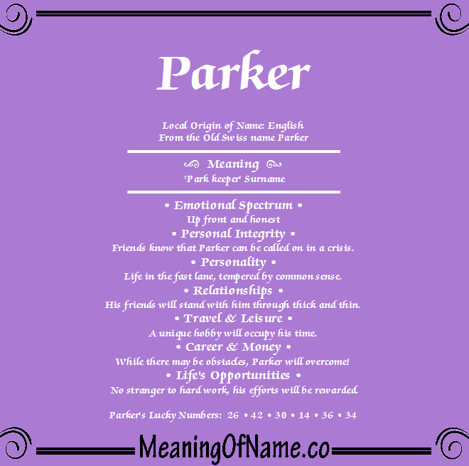 What Does The Name Parker Mean In The Bible