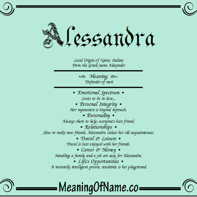 What Does The Name Alessandra Mean
