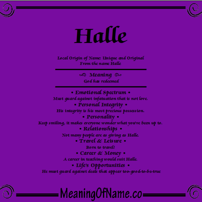 What Does The Name Halle Mean