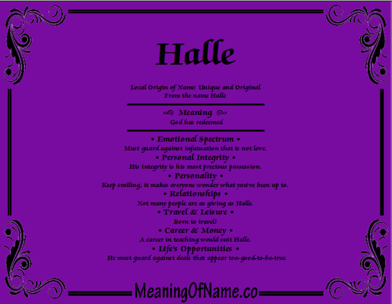 What Does The Name Halle Mean