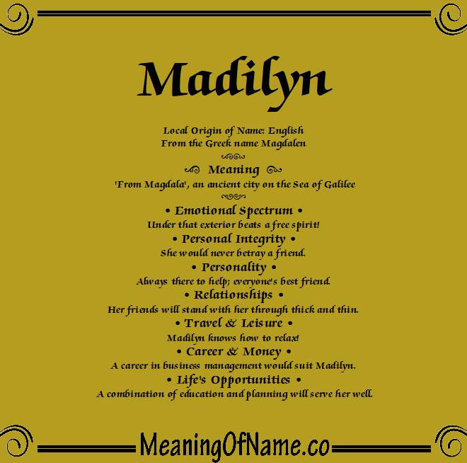 What Does The Name Madilyn Mean