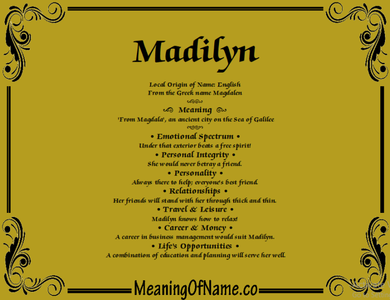 What Does The Name Madilyn Mean